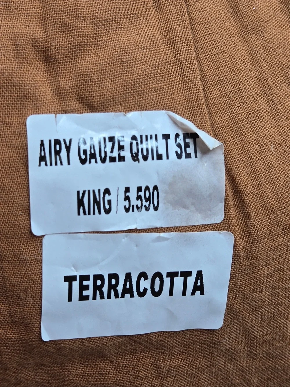 QUINCE Organic Cotton Gauze Dream Quilt Set King/Cal King Terracotta 1086